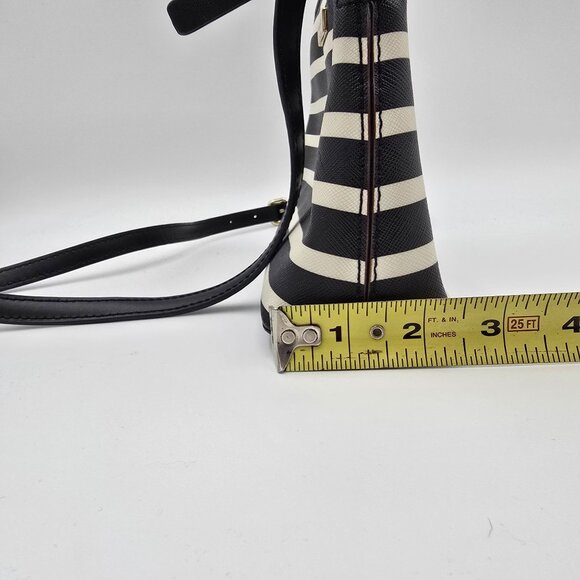 Kate Spade Striped Crossbody Bag Black & White Leather - Picture 9 of 9
